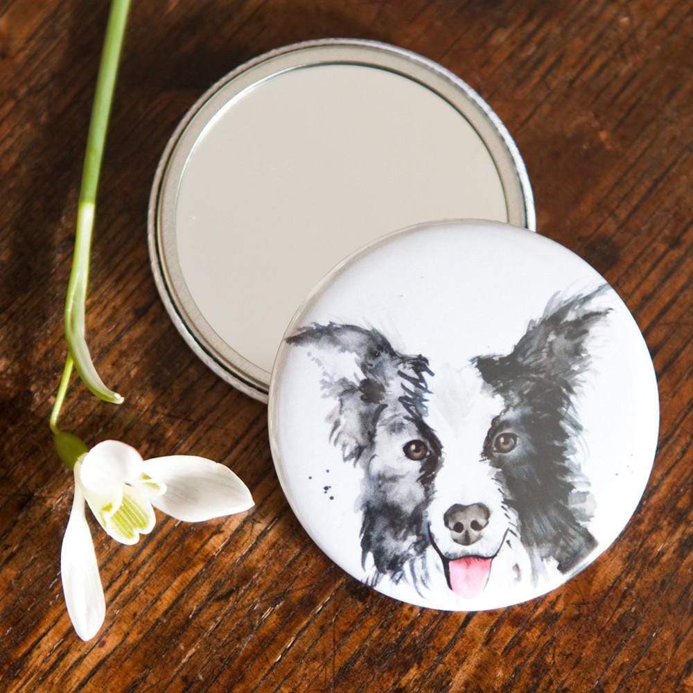 Papillon Pocket Mirror With the Image of a Dog. 
