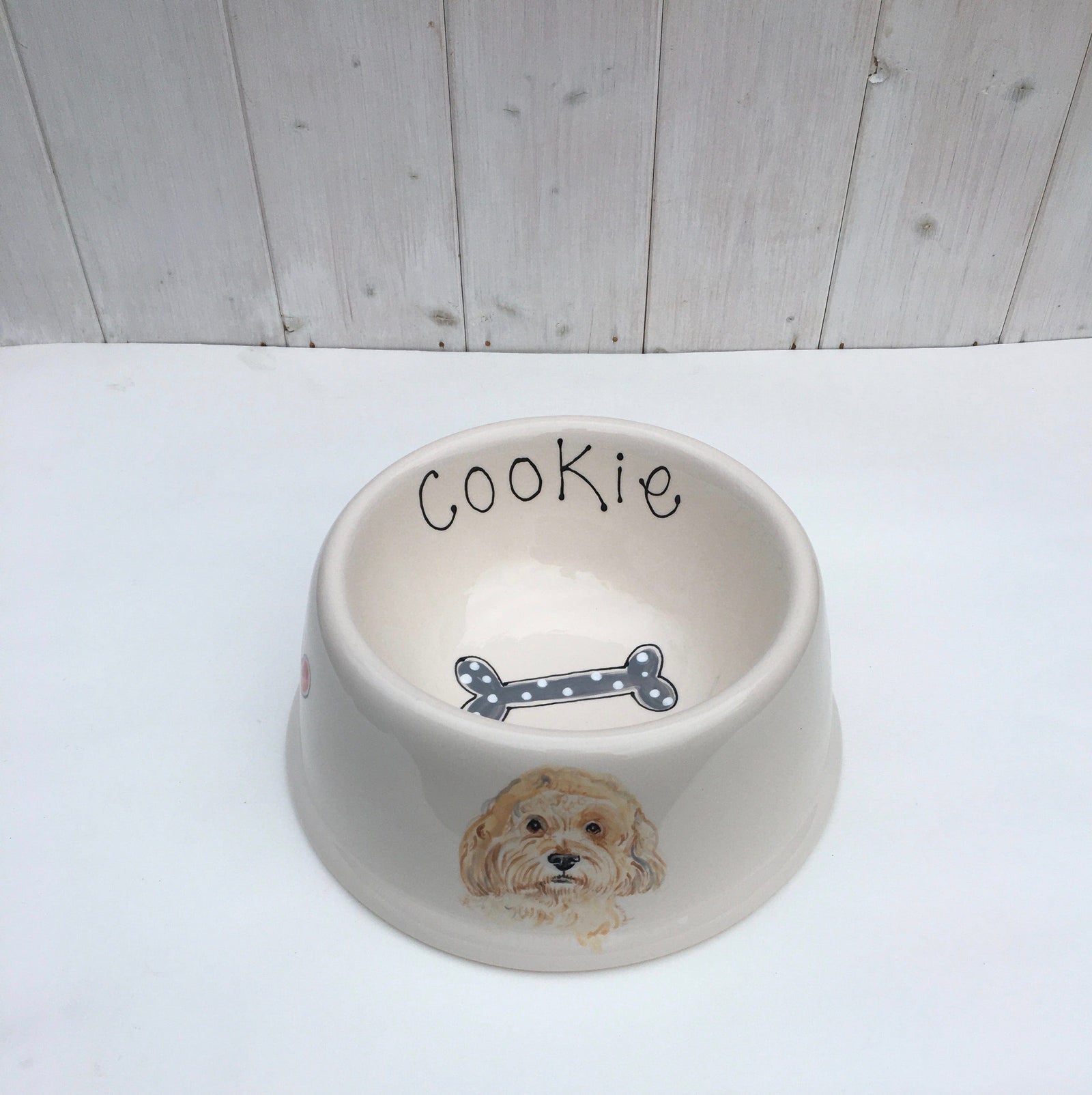 Glazed Earthenware Dog Bowls with Personalised Dog Portrait In Your Dog House Gifts